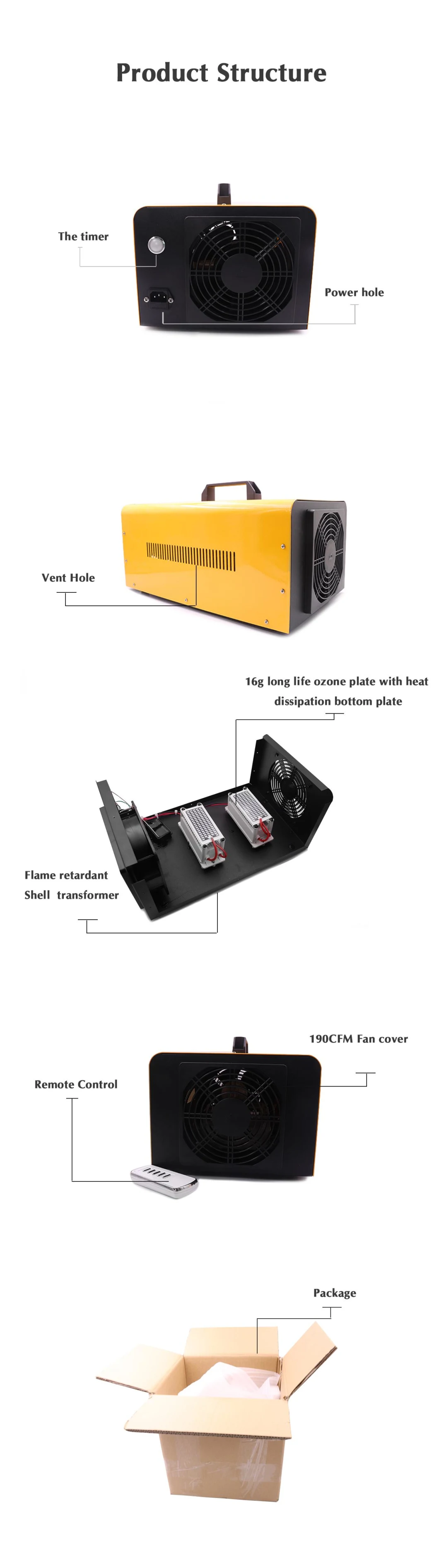 New Commercial High Power 16g Ozonator Use for Restaurtant Disinfection