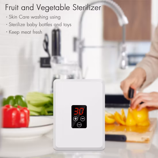 Purificadores de verduras montados en la pared Purificador de agua con ozono Generador de ozono Electrodomésticos Esterilizadores de agua con ozono para limpieza de frutas y verduras